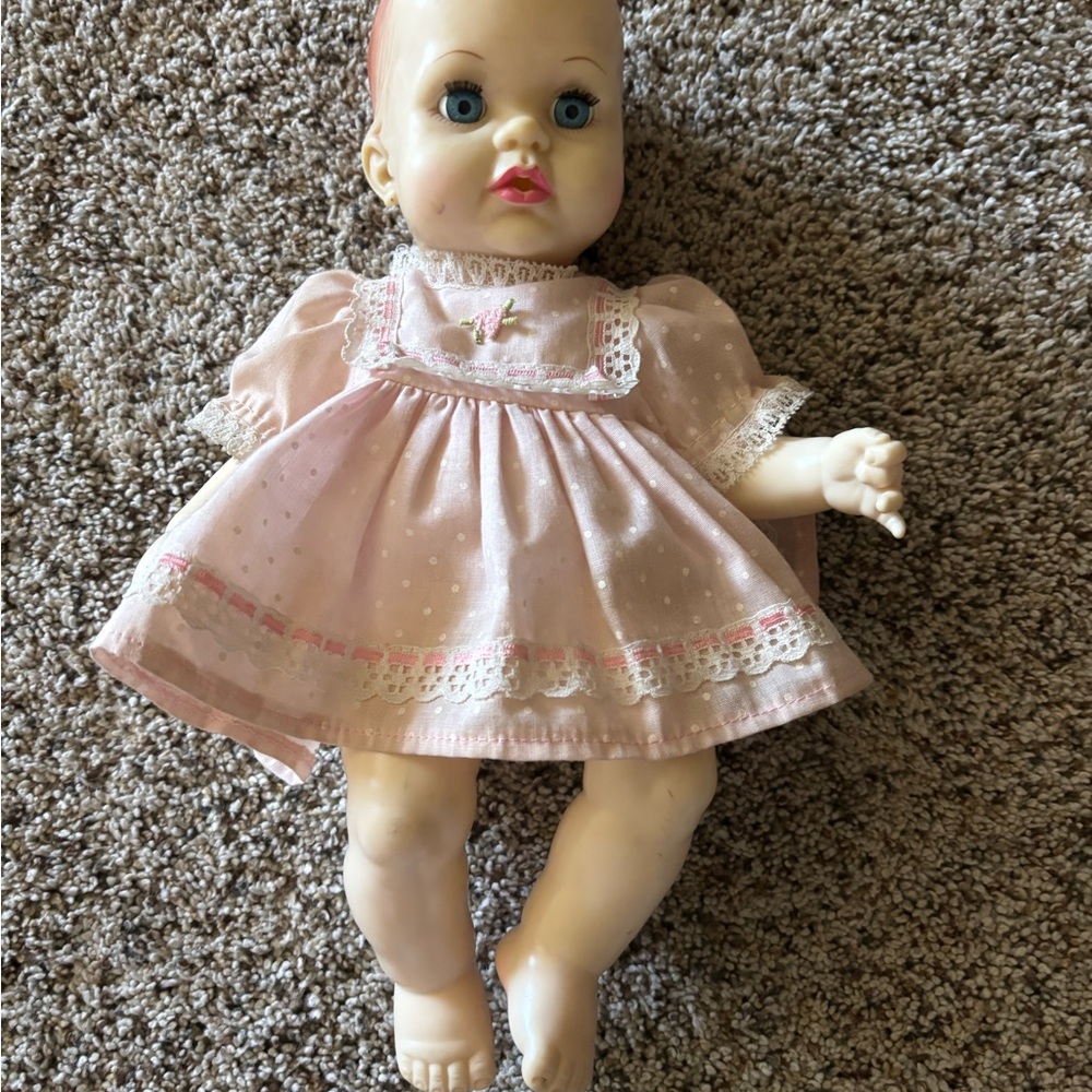 Vintage Betsy Wetsy Doll with Lace Dress